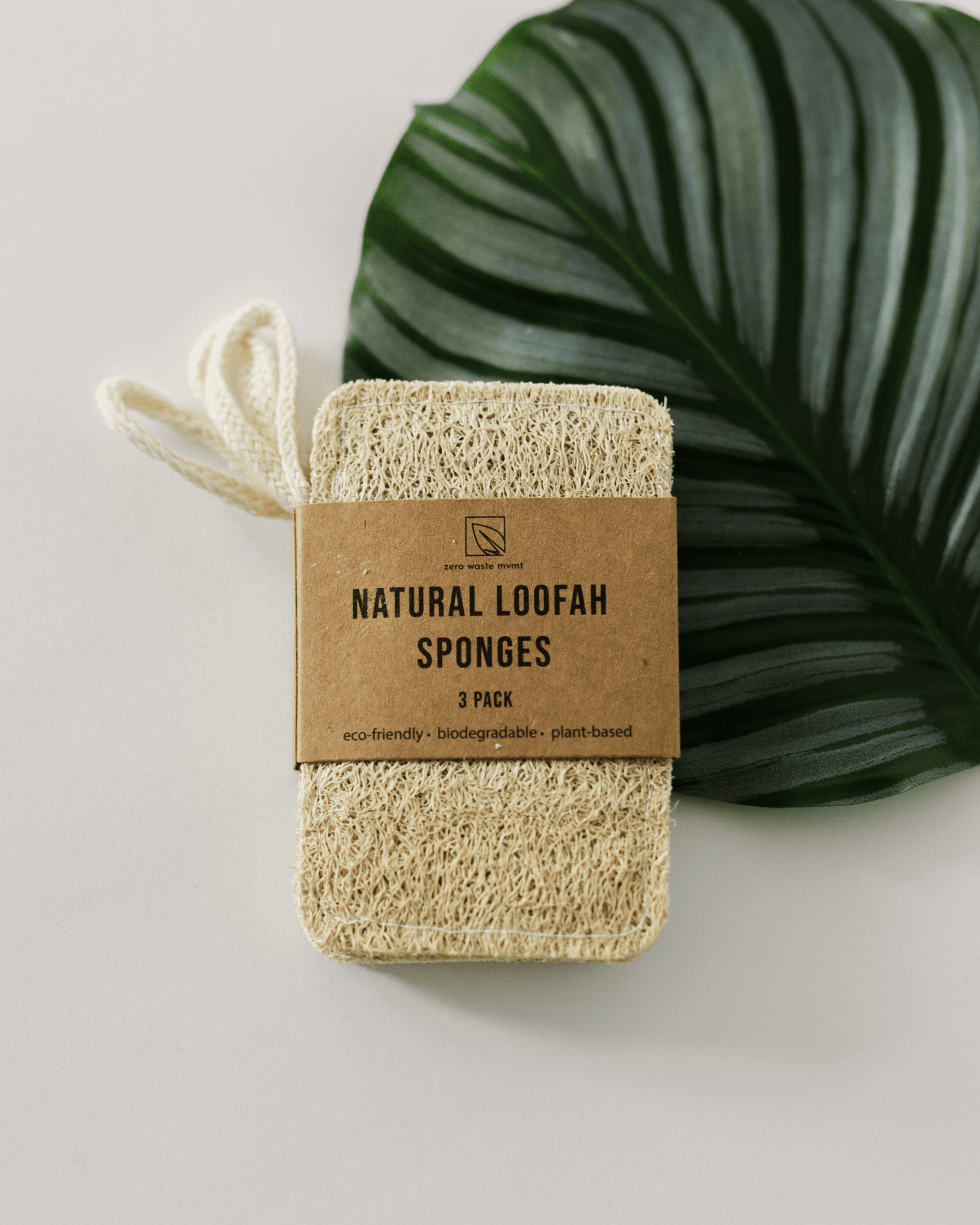 3 Pack Natural Loofah Sponge Bath Sponges & Loofahs Zero Waste MVMT