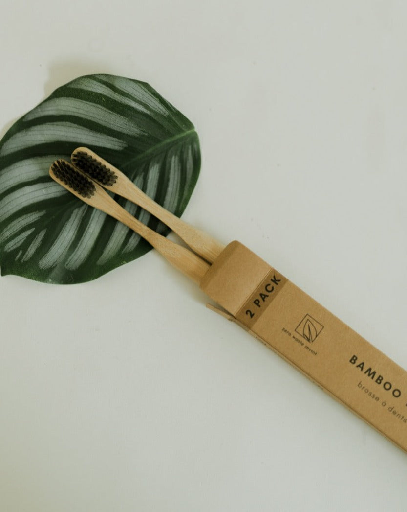 2 Pack Bamboo Toothbrush Zero Waste MVMT