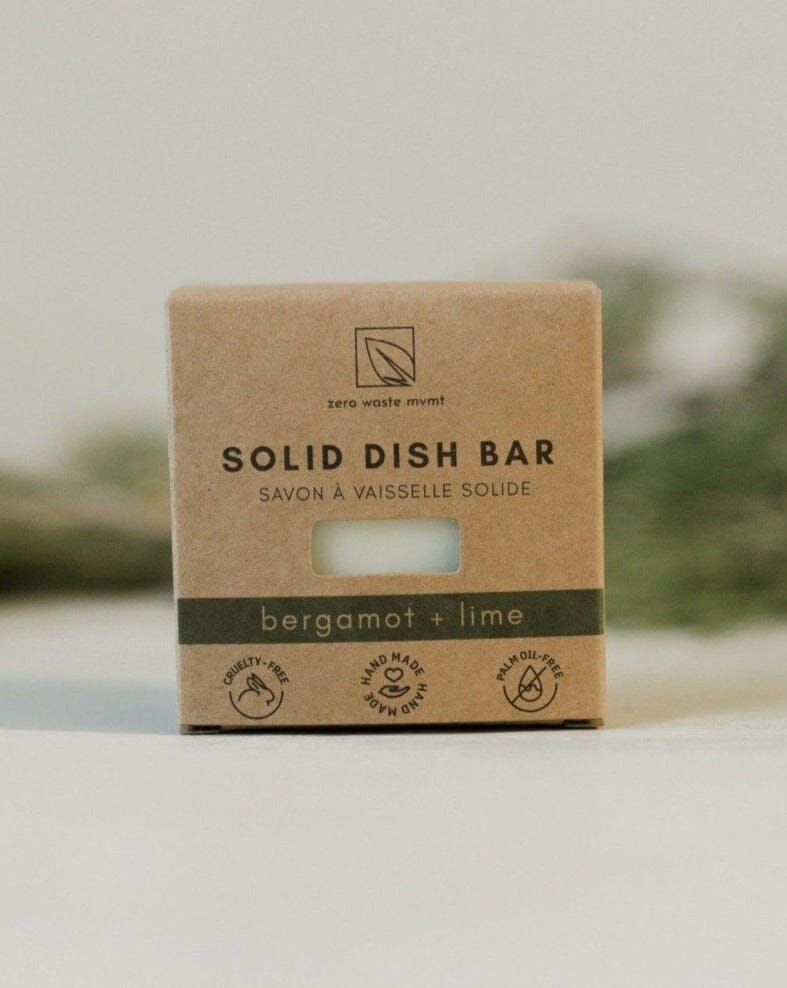 Solid Dish Soap Bar | Bergamot + Lime | 4 Pack Zero Waste MVMT