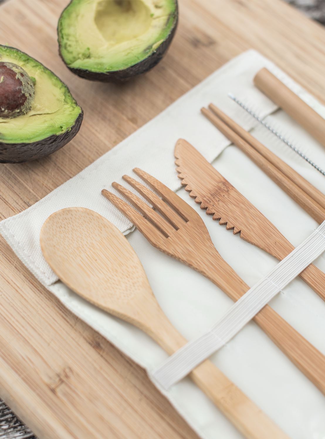Travel Bamboo Utensil Set With Pouch Zero Waste MVMT