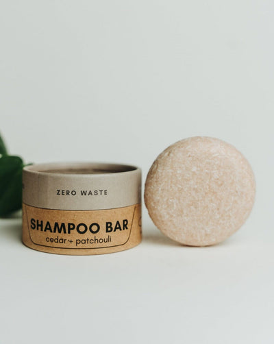 Shampoo Bar | Cedar + Patchouli Shampoo Bar Zero Waste MVMT With Container 